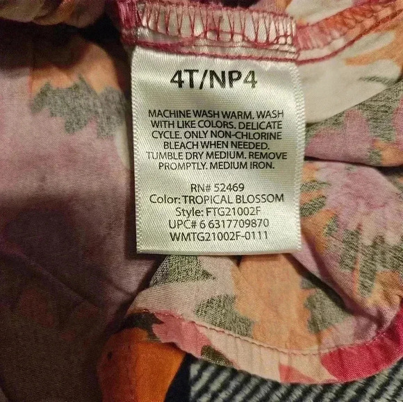 Faded Glory Girls Red and Pink Multicolor Ruffled Summer Dress Size 4T - Picture 5 of 9